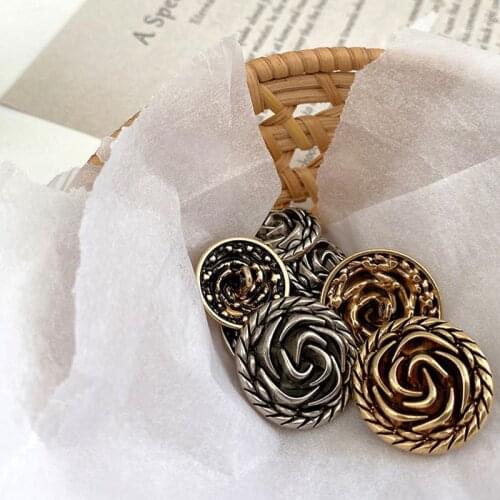 Overcoat Buttons Metal Retro Rose Style 10pcs/Lot Button For Clothing 18/23mm Scrapbooking Accessories Clothes Decor Handmade