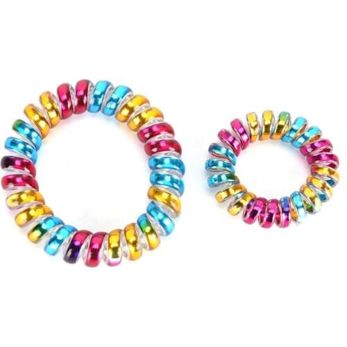 5Pcs/lot No Crease Coil Hair Tie Ponytail Hair Accessories Telephone Wire Elastic Hair Bands Plastic Spring Gum For Hair Ties