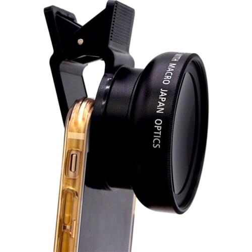 Wide Angle Lens 0.45X & 10X Macro Lenses Clip on Cell Phone Camera Kit for iPhone X 8 7 6 Plus, iPad Tablet, Samsung, Huawei