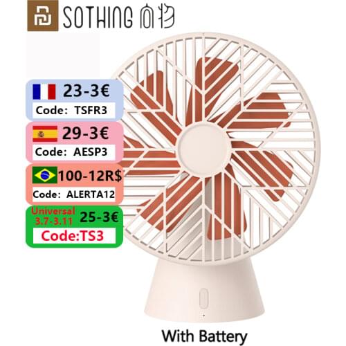 Xiaomi Sothing Desktop Fan Rainforest Version Mini Fan Rechargeable Handheld Removable Super Wind Silent Fan Cooler For Home