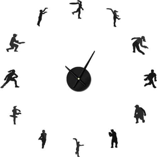 Badminton Sports DIY Wall Clock Home Decor Tennis Frameless Giant Wall Watch Art Big Mirror Sticker Modern Design Wall Clock