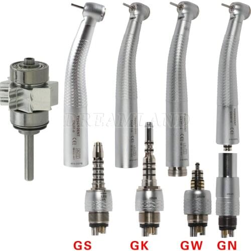 Dental Fiber Optic LED Turbine 6Hole 6Pin Push button Handpiece Triple Spray & Quick Coupler Fit KAVO/NSK Sirona