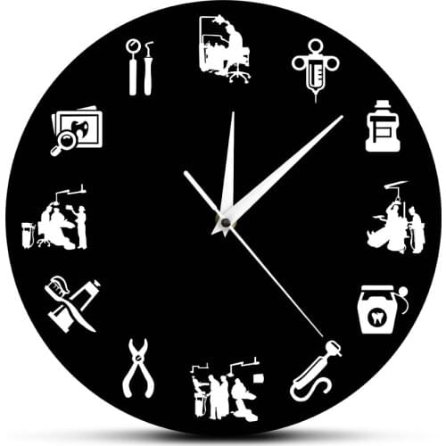 Dental Hygienist Modern Wall Clock Dental Clinic Decoration Endodontist Dental Office Sign Hygienist Clock Watch Dentists Gift