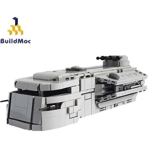 BuildMoc Technical Imperial Clone Trooper Space Transport Battleship Building Blocks MOC Technical Battleship Model Bricks Toys