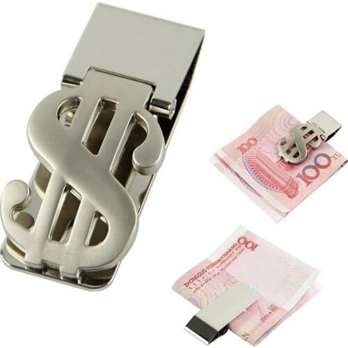 THINKTHENDO Slim Money Clip Stainless Steel Cash Bills Credit New Dollar Design