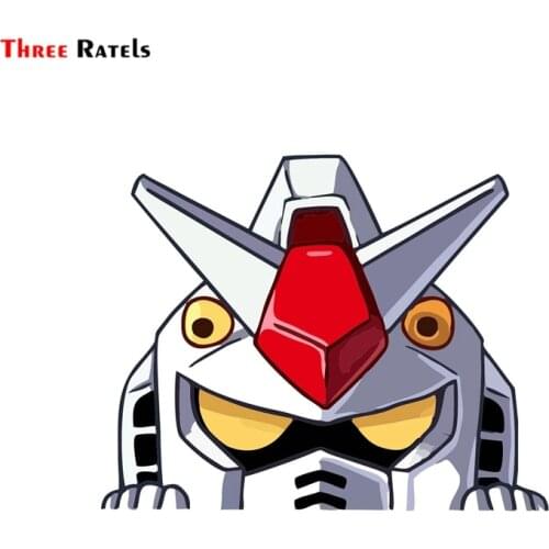 Three Ratels FC41 3D GUNDAM RX-78 Peeking Anime Car Sticker For Peugeot 206 308 Vinyl PVC Decal Wall Laptop Waredrobe