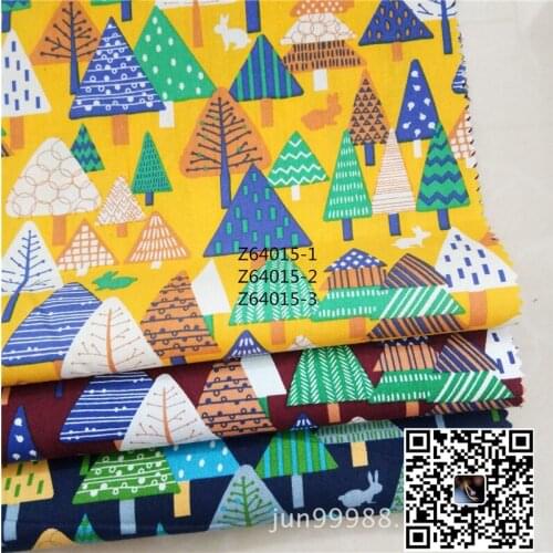 Woven 100 cotton tree and plant printing, childrens clothing, ladies dress textiles, diy puppets, baby clothes, handicrafts
