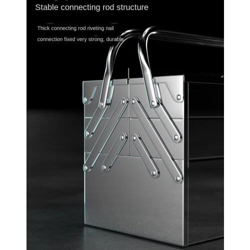 Three Layer Large Tool Box Outdoor Stainless Steel Garage Storage Tool Box Suitcase Caja Herramienta Repair Container BS50XZ