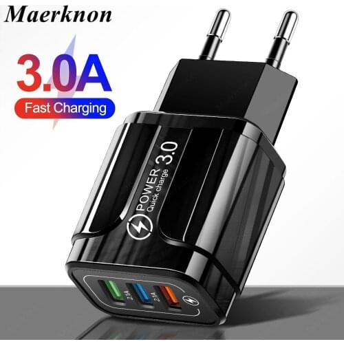 Quick Charge 3.0 USB Charger Universal Mobile Phone Charger Wall 3A Fast Charging Adapter For iPhone Samsung Xiaomi mi 9 Tablet