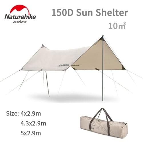 Naturehike Girder Sun Shelter 150D 4-6 Person 10m² Sunshade Area 3 Sizes Waterproof 3000+ Camping Encryption Oxford Cloth