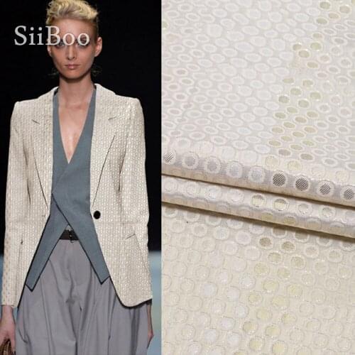 American style irregular geometric metallic jacquard brocade fabric for coat dress tissue cloth tela tecidos stoffen SP5447