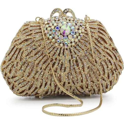 Bee In Fly Women Crystal Bag Evening Purse Metal Minaudiere Clutches Wedding Party Bridal Diamond Handbag Dinner bags Purses
