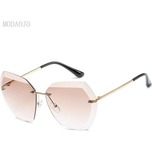 Sunglasses Women Oversized Sunglases Sun Glasses For Womens Vintage Sunglass Trendy Ladies Rimless Designer Sunglasses 7C7J41