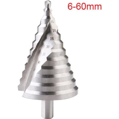 1pcs 6-60mm Pagoda Drill Hexagon Screw Drill HSS Power Tools Spiral Metal Steel Step Drill Bit