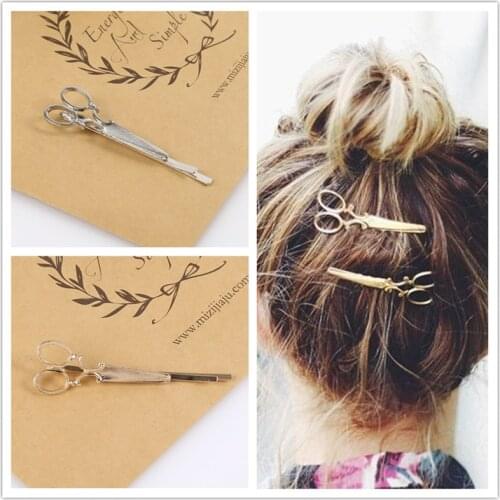1PCS Women/Girs New Fashion Metal Scissors Sheap Barrettes Hair Accessories Headwear Hair Clip Casual Apparel Accessories
