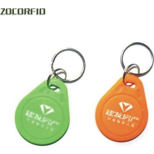 100pcs/Lot custom-made Printing logo 125KHZ RFID Tag Proximity ID Token Tag Key Ring /access control card