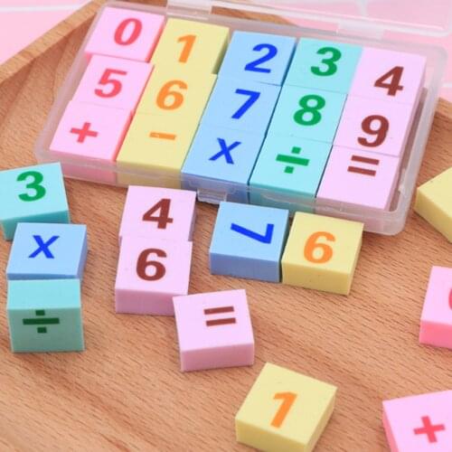 12packs/lot Creative Mini Digital Eraser Little Rubber Erasers School Office Supply Pupil Prize Stationery Gift Free Shipping