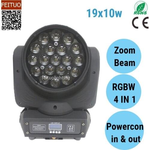 2/lot Lyre Beam Wash 19x15w RGBW 4IN1 Zoom Moving Head LED Beam Stage Light Moving Head for Disco Party Show