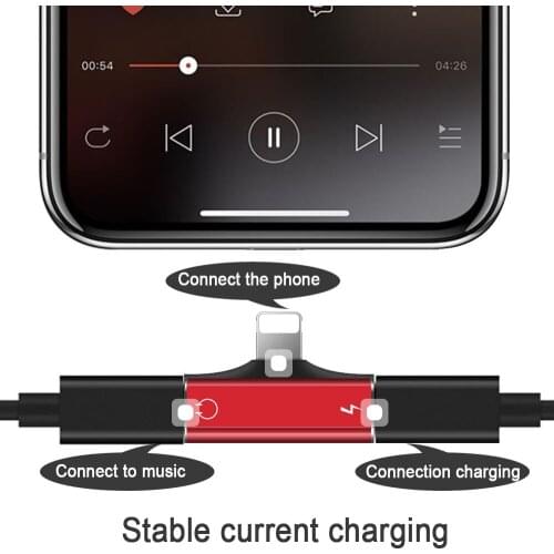 2 IN 1 Mini Double Lighting Adapter For Iphone 8 7 Plus 6S X XS MAX XR Charging Converter Listening Audio Adaptor AUX Splitter