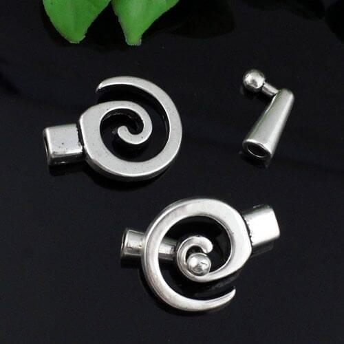 20sets/lot Antique Silver Fold Over Lobster Clasp For Necklace Bracelet Chain DIY Jewelry Accessory 29x21mm,fit:3.5mm K04268