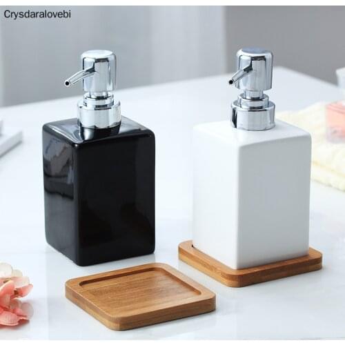 320ml Ceramic Liquid Soap Dispenser for Kitchen Bathroom Home Decoration Hand Soap Bottle Pressing Shower Gel Toothbrush Holder