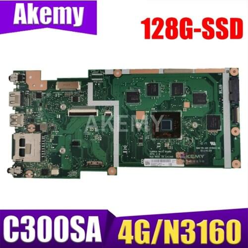 90NB0BL0-R02600 For ASUS C300SA C300S motherboard Laptop REV2.0 C300SA Main Board W/ 4G RAM N3160 4-Cores CPU 128G-SSD