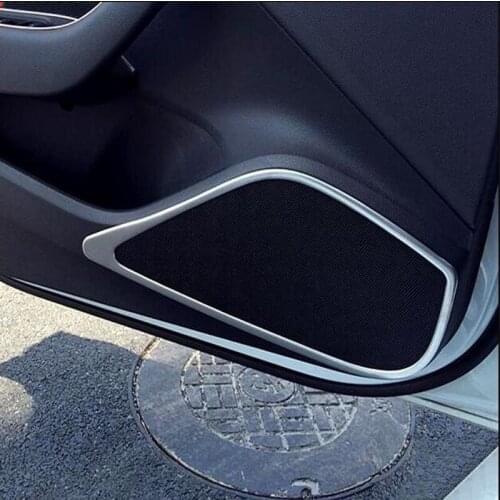 Free Shipping Brand New For Audi A3 2012-2018 High Quality Stainless Steel Car Door Horn Ring Cover Trim Car Styling Accessories