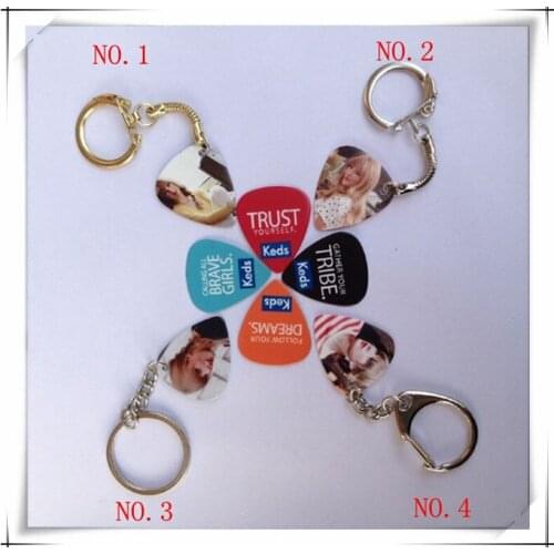 Celluloid 0.71mm Flat Picks, LOGO printing, Custom Picks Keychain/ Keyring