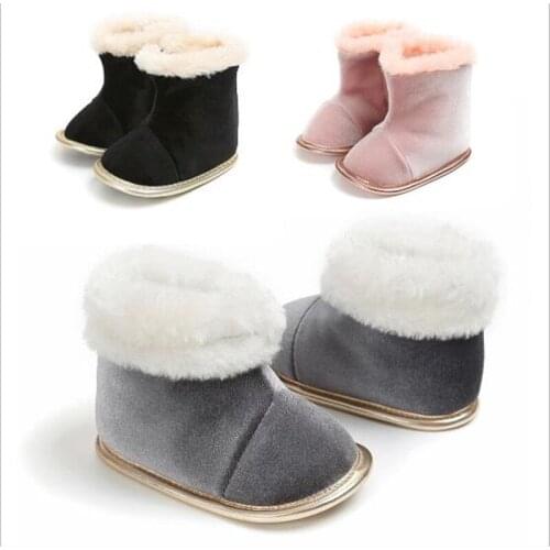 Winter Baby Booties Lovely Warm Fluff Boy Girl First Walkers Cotton Comfort Soft Anti-slip Infant Crib Shoes Baby Shoes