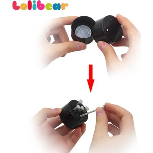 Nail Through The Coin Magic Trick Plastic Thru Spiked Coin Pull on Nail to Penetrate the Drum Easy Close up Magic For Children