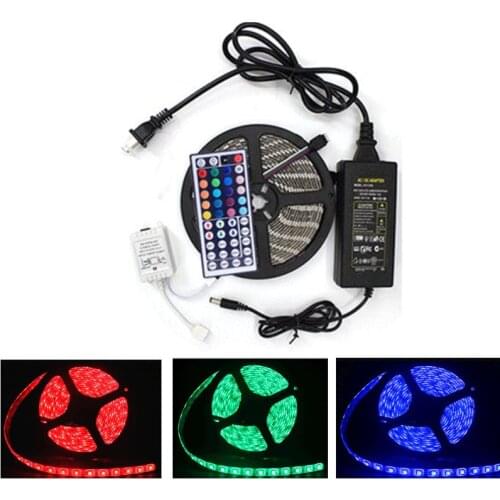 IP65 Waterproof Light Stripe 5M 5050 RGB LED Strip 300 Lamp Bead +44 Key Infrared Controller + Power Adapter