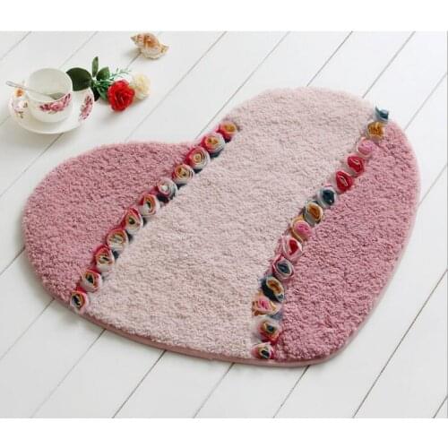 Heart Shape Carpet Mat Living Dining Bedroom Area Rugs Slip Resistant Door Floor Mat Washable Bathroom Rug Carpet Home Textile