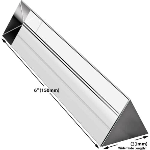 Crystal 6 inch Optical Glass Triangular Prism Spectrum Physics Photo 150mm