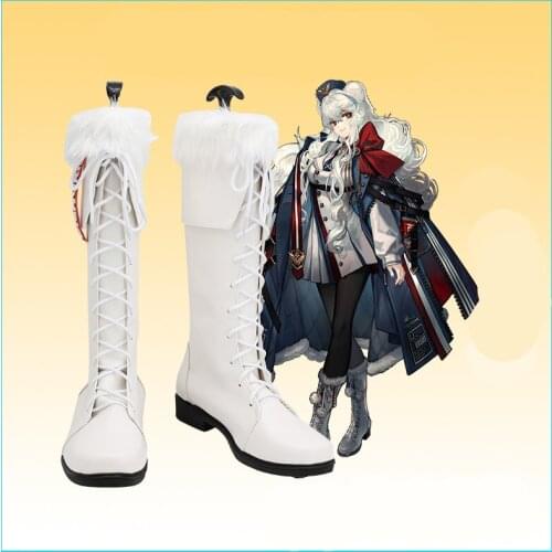 Hot Game Arknights Bai Lu white Cos Shoes Cosplay