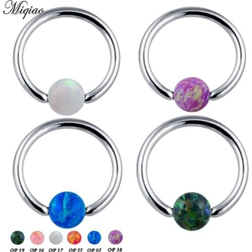 Miqiao 2pcs European and American Body Piercing Jewelry Nose Ring Earrings Lip Ring Clip Ball Nipple Ring