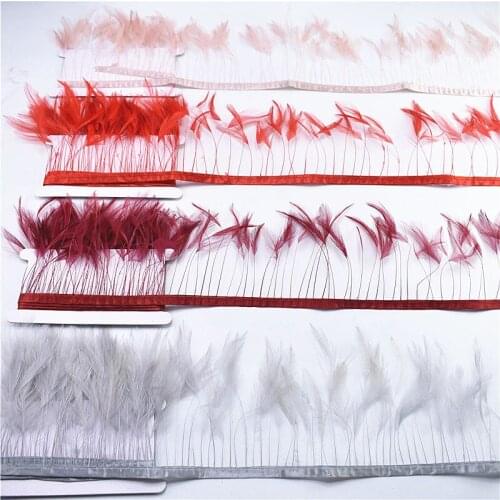 New Natural Dyed Rooster Feather Trims 10yards 10-15cm DIY feathers for crafts Clothing Sewing Accessories decor feathers Ribbon