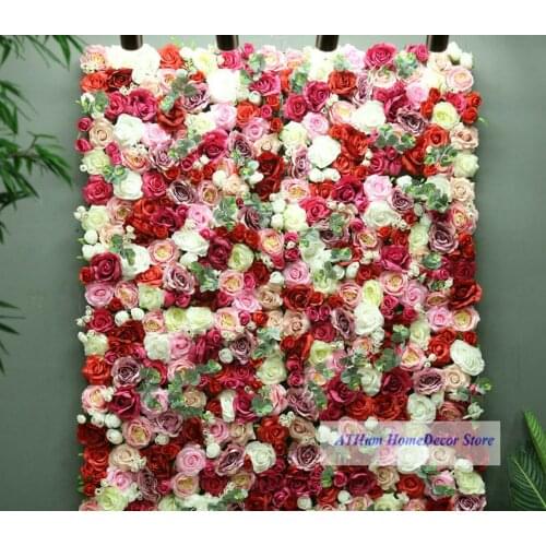 Flame Rose Ivory Flower Board Artificial Flower Plant 3D Wall Background Wedding Photo Background Party Home Wall Decoration