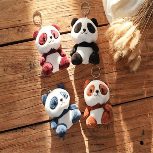 11CM Panda Plush Toy , Stuffed Animal Figure , Cotton Doll , With Key Ring