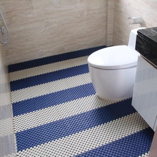Durable 22X22CM DIY Spliced PVC Bath Mat Bathroom Toilet Kitchen Swimming Pool Water Proof Drain Antiskid Mat Hollow Out Rugs