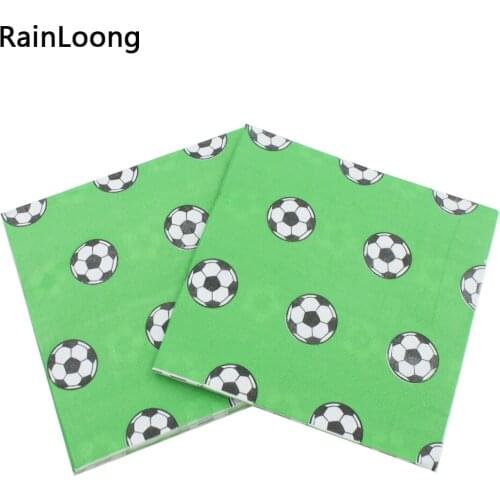 [RainLoong] Printed Football Paper Napkin Sport For Party Tissue Dinner Napkins Supply Party Decoration 33*33cm 1 pack