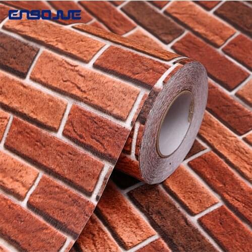 Self-Adhesive Wall Paper PVC Brick Pattern Waterproof Moisture-Proof Wallpapers For Living Room TV Background 3D Wall Stickers