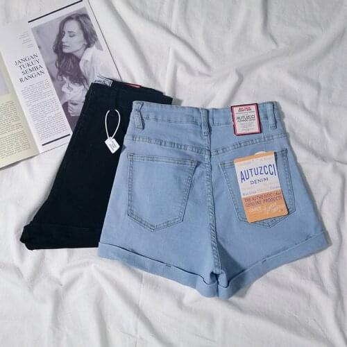 Net Red High-Waisted Denim Shorts Female Summer 2020 New Wild Korean Version of the Tight Thin Elastic Light Shorts Female