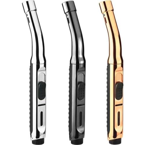 Jet Flame Lighter Metal Torch Gas Lighter Kitchen Barbecue Cooking Turbo Lighter Powerful Outdoor Igniter Cigarette Accessories