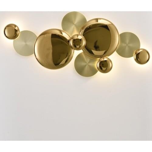 Postmodern light luxury wall lamp living room background wall bedside personalized metal Bedroom wall light