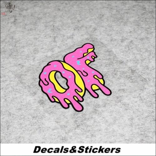 NO.L282 Pink Donuts OF 3M Reflective Modified Stickers Car Glass Waterproof Decals Racing Motorcycle Motocross