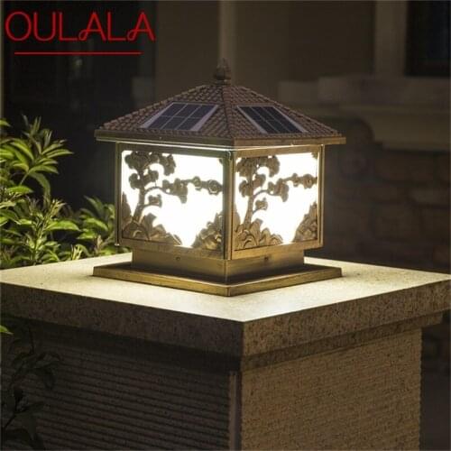 OULALA Solar Wall Outdoor Lights LED Pillar Lighting Waterproof Modern Post Light Fixture For Patio Porch Balcony Villa