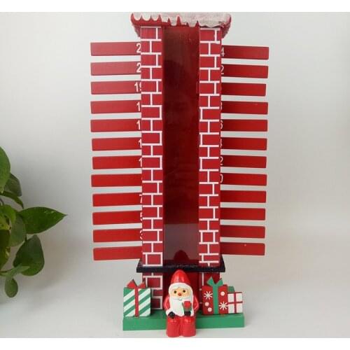 Funny Chimney Santa Claus advent calendar DIY Home decoration crafts wooden handmade Desk Ornaments Gift For Wife 2021