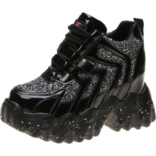 Brand Design Women Breathable Dad Shoes 2020 Spring Woman Chunky Platform Sneakers Ladies Fashion Bling Casual Sport Shoes