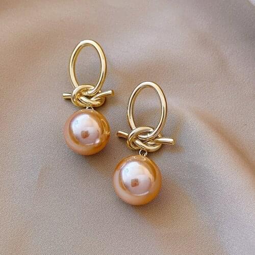 2020 Korean New Style Knot Pearl Earrings Exquisite Fashion Simple Versatile Earrings Female Jewelry