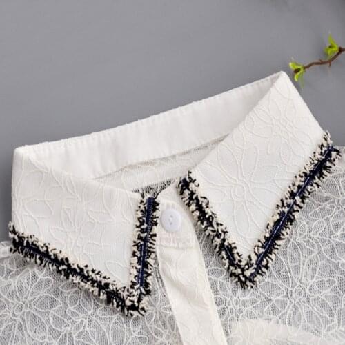 Ladies Detachable Collar Lapel White Elegant Fake Collar Shirt Women Stand False Collars Woman Lace Removable Nep Kraagie